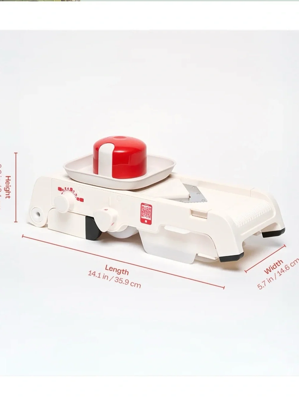 Tupperware Time Savers Mandoline - Cream/Red Accents